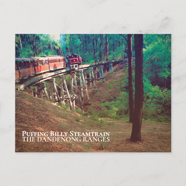 Carte Postale Puffing Billy Steamtrain, Dandenong Ranges (Devant)