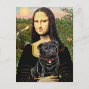 Carte Postale Pug 16 (noir) - Mona Lisa