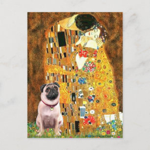 Carte Postale Pug 1 - Le Baiser