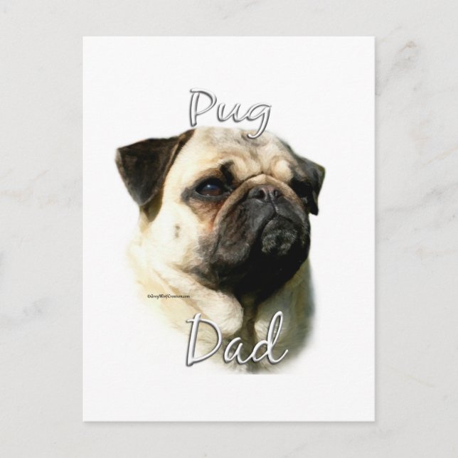 Carte Postale Pug (fauve) Papa 2 (Devant)