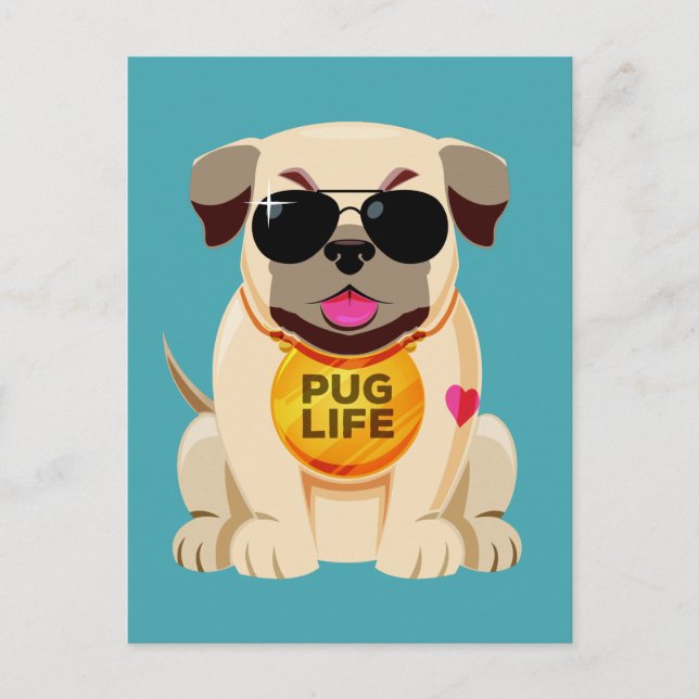 Carte postale Pug Life (Devant)