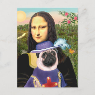 Carte Postale Pug (Sir) - Mona Lisa