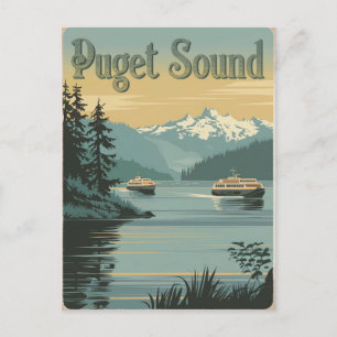 Carte Postale Puget Sound Washington Vintage
