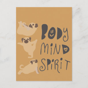 Carte Postale Pugs de yoga