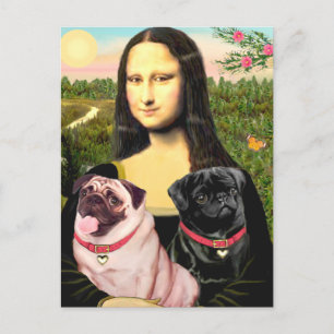 Carte Postale Pugs (Fauve + Noir) - Mona Lisa