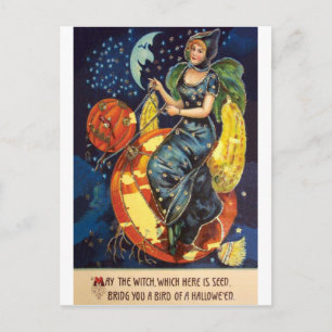 Carte Postale Puisse cette sorcière vous apporter un oiseau d'Ha