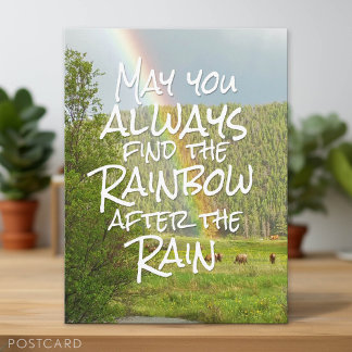 Carte Postale Puissiez-vous toujours trouver l'arc-en-ciel après