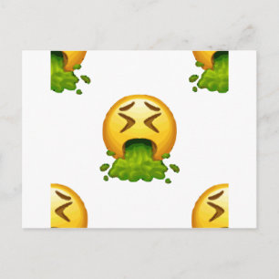Carte Postale puking émoji