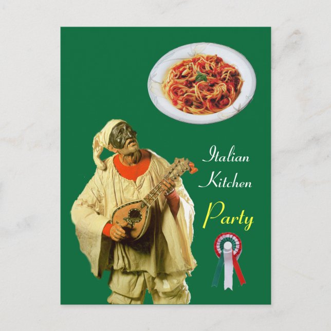 Carte Postale PULCINELLA ITALIAN KITCHEN PARTY Green Recette (Devant)