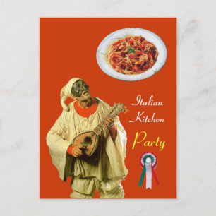 Carte Postale PULCINELLA ITALIAN KITCHEN PARTY Orange Recette