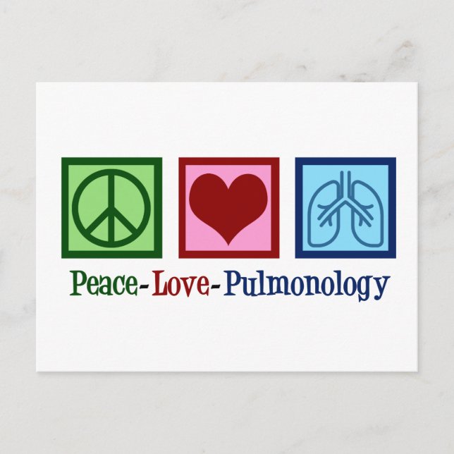 Carte Postale Pulmonologie Peace Love (Devant)