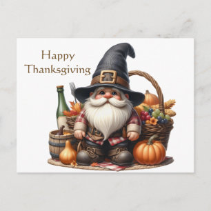 Carte Postale Pumpkin d'Action de Grâce Rustique Aquarelle Autom