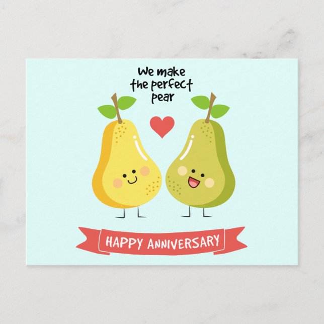 Carte Postale Pun de fruit amusant nous faisons la poire parfait (Devant)