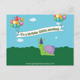 Carte postale Pun Snail Anniversaire