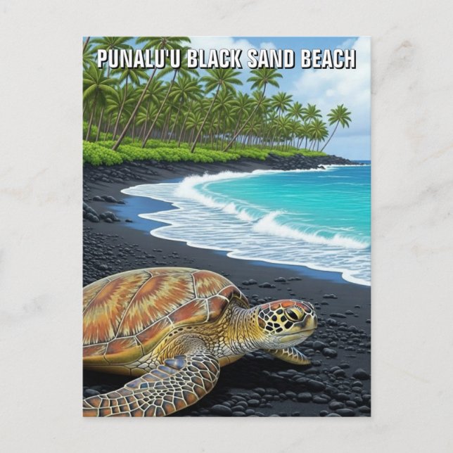 Carte Postale Punaluʻu Big Island Hawaii Travel (Devant)