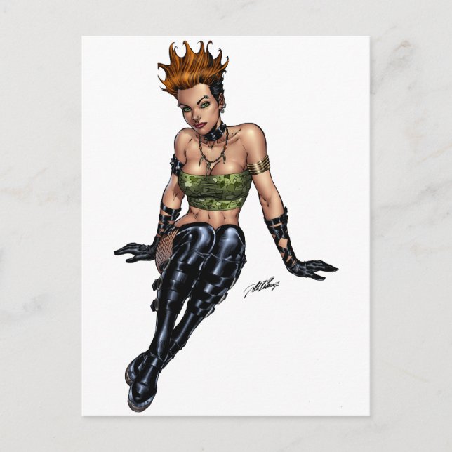 Carte Postale Punk Alternative Girl par Al Rio (Devant)
