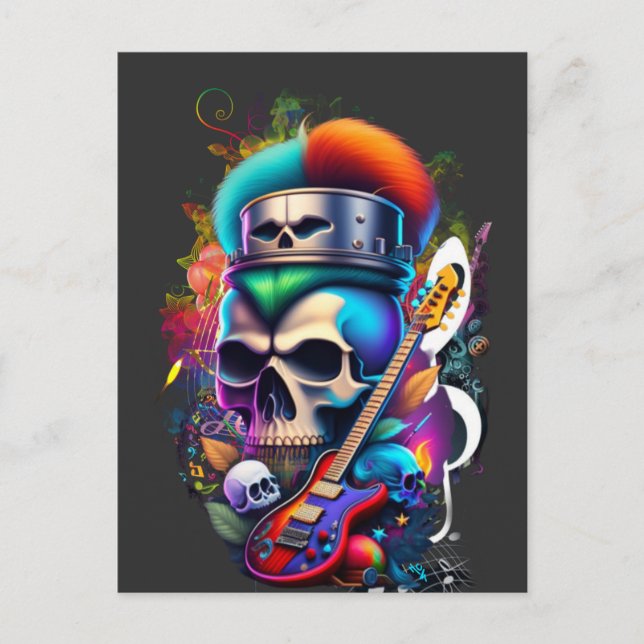 Carte Postale Punk Skull (Devant)