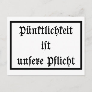 Carte Postale Pünktlichkeit ist unsere Pflicht