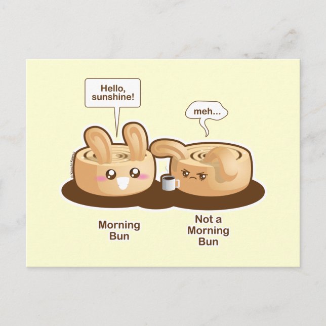 Carte Postale Punny Buns : Joli lapin du matin (Devant)