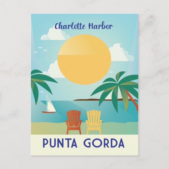 Carte Postale Punta Gorda, Floride, style vintage (Devant)