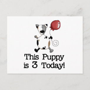 Carte Postale Puppy est 3 Tshirts et cadeaux d'anniversaire