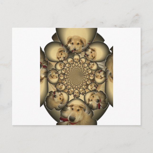 Carte Postale Puppy Kaleidoscope Art Print (Devant)