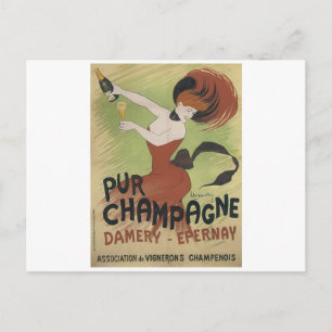 Carte Postale PUR CHAMPAGNE Poster d'art Vintage imprimé