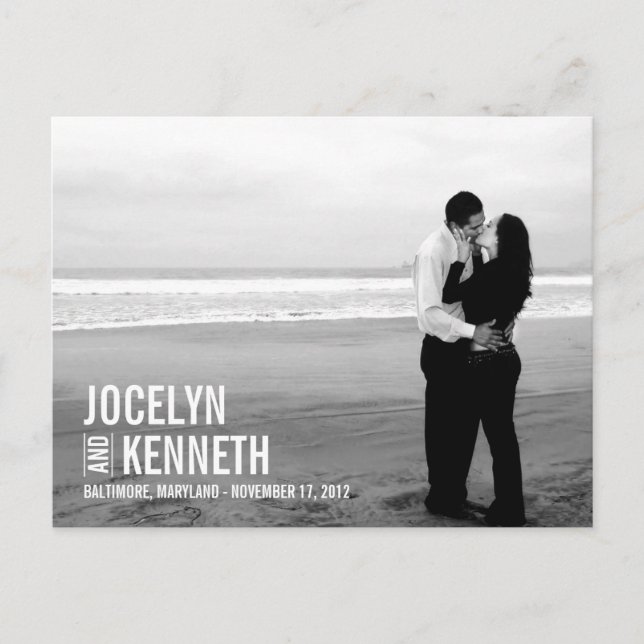 Carte postale 'Pure Simplicity Save The Date' - Bl (Devant)