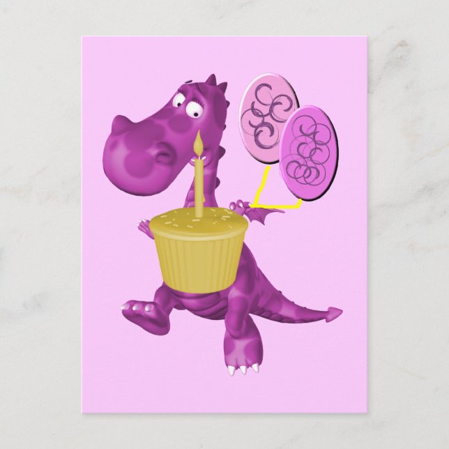 Carte Postale Purple Dragon Cupcake Balloons (Devant)