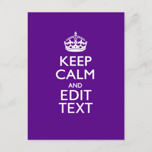 Carte Postale Purple Gardez Le Calme Et Votre Texte Facilement