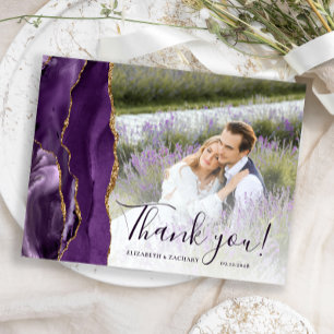 Carte Postale Purple Gold Agate Merci photo personnalisé