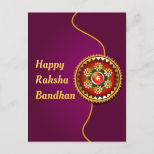 Carte Postale Purple & Gold Happy Raksha Bandhan