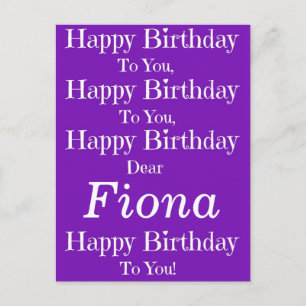 Carte postale Purple Happy Birthday Song