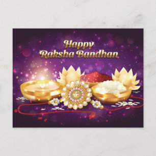 Carte Postale Purple Happy Raksha Bandhan Sparkle