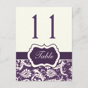 Carte Postale Purple, ivoire, rose Tirage Damas Numéro de tablea