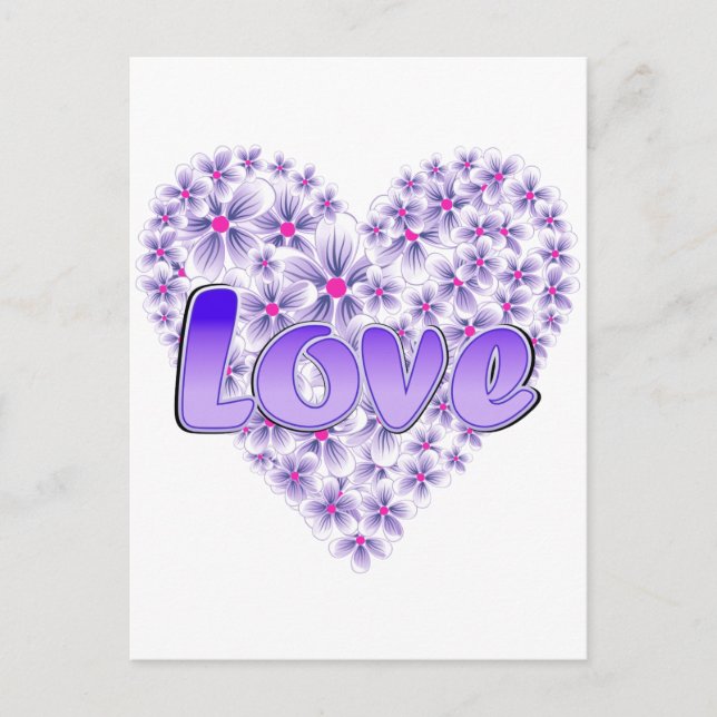 Carte Postale Purple Love and Daisies (Devant)