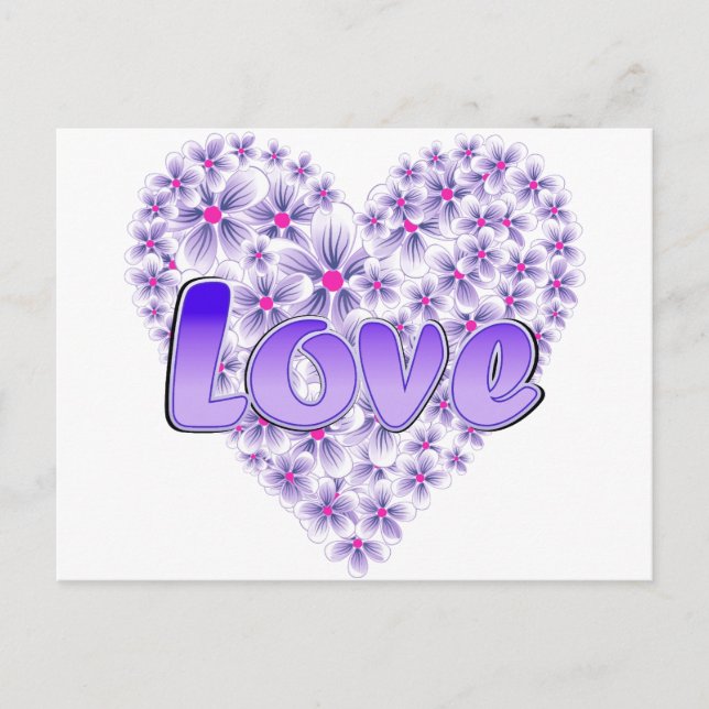 Carte Postale Purple Love and Daisies (Devant)