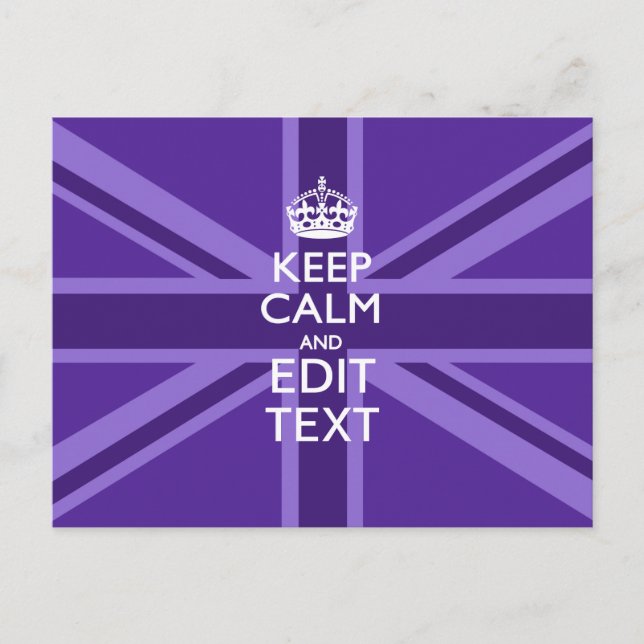 Carte Postale Purple Mauve Gardez Le Calme Et Votre Texte Union  (Devant)
