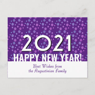 Carte Postale Purple moderne   Flocon de neige   Bonne année   2