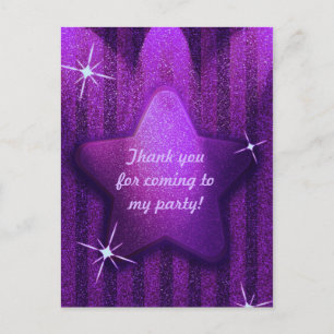Carte Postale Purple Parties scintillant Comme Étoile Anniversai