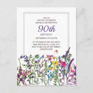 Carte Postale Purple Pink Watercolor