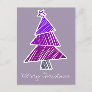 Carte postale Purple Sketchy Christmas Tree