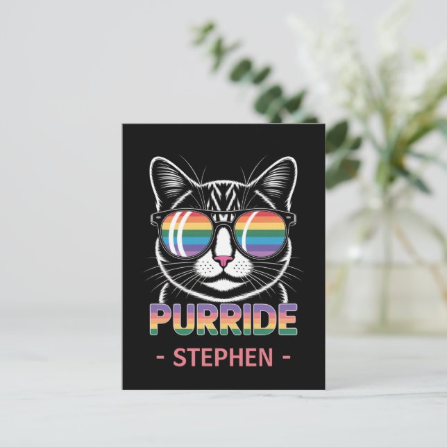Carte Postale Purride - Cute Cat Pride LGBTQ (Debout devant)