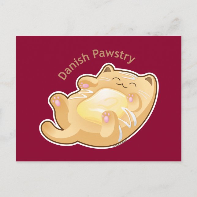 Carte Postale Purrista Pawfee : Chat de pâtisserie danois mignon (Devant)