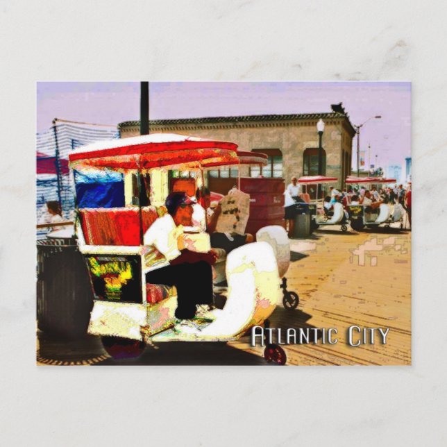 Carte Postale Pushcart sur la promenade (Devant)