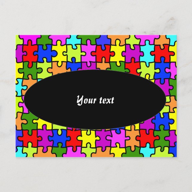 Carte postale 'Puzzle coloré' (Devant)