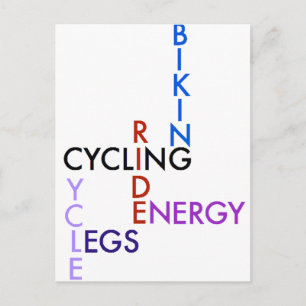 Carte Postale Puzzle de mots à vélo