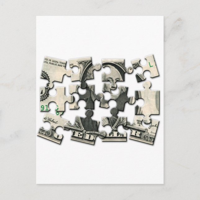 Carte Postale Puzzle Dollar (Devant)