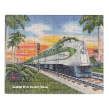 Carte postale Puzzle pour les amoureux du train
