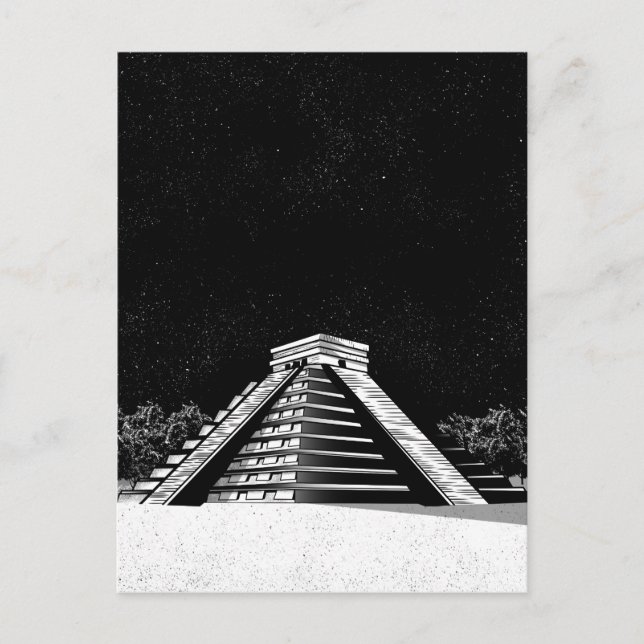 Carte Postale Pyramide Chichen Itza et nuit (Devant)